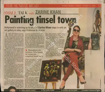 Vishwas Kulkarni (Reporter), Painting Tinsel Town, 2008, Newspaper Clipping