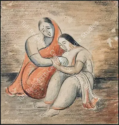 K.K. Hebbar (Artist), The Loss, 1945, Painting