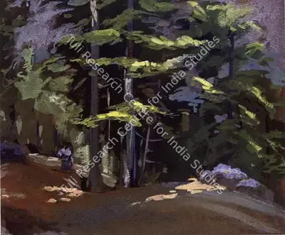 N.S. Bendre (Artist), Landscape, 1945, Painting