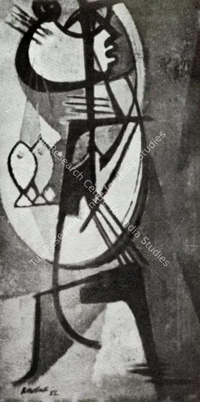 Dinkar Kowshik (Artist), Fisherman, Painting