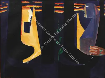 Biren De (Artist), Encounter' Night Arrives, 1955, Painting