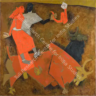 Husain, M.F. (Artist). Untitled (Reincarnation). Oil on canvas, 1957 | Painting | FineArts | 00604812