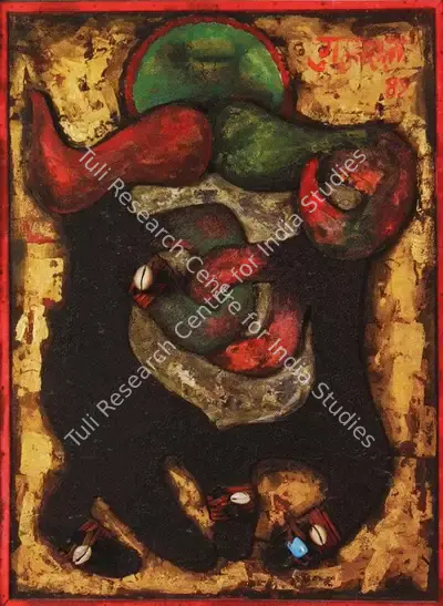Satish Gujral (Artist), Burnt Wood Series, 1989, Painting