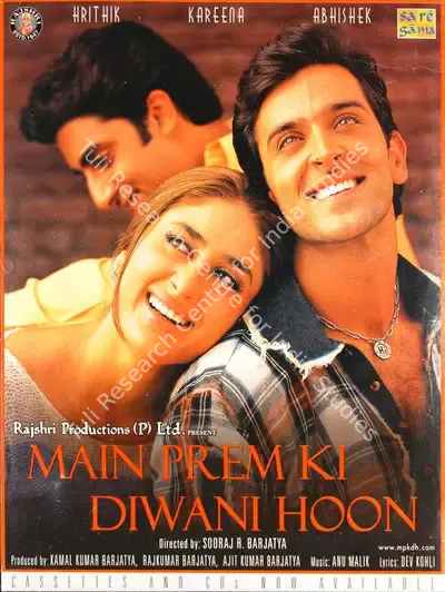 Ajit Kumar Barjatya (Producer), Main Prem Ki Diwani Hoon, 2003, Half Sheet Poster