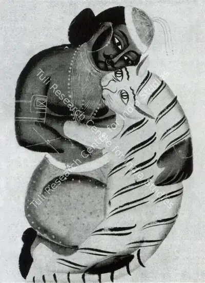 Unknown (Artist), Man with Tiger, 1875, Painting