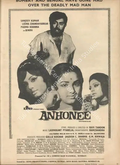 Ravi Tandon (Producer), Anhonee, 1973, Advertisement