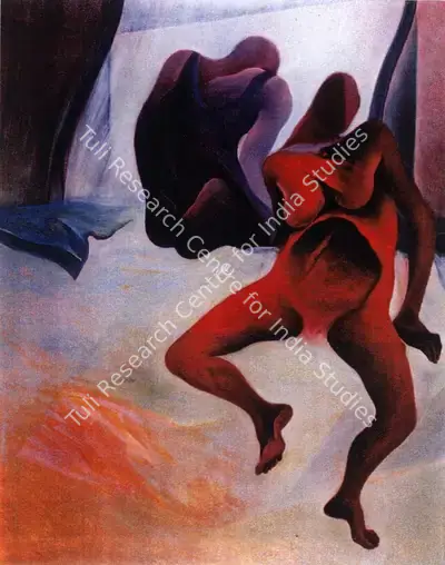 Veena Bhargava (Artist), Man and Woman, Painting