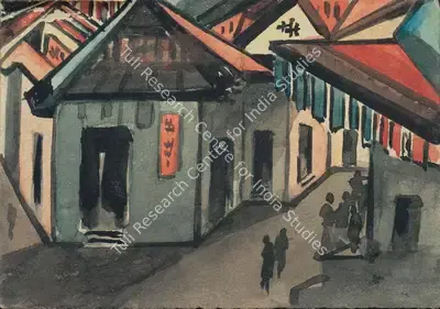 Gaganendranath Tagore (Artist), China Town, Calcutta, Painting