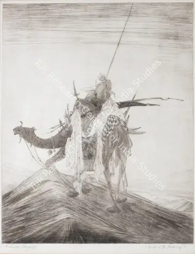 M.A.R. Chughtai (Artist), End Of The Journey, Graphic Art