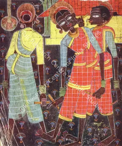 Laxman Pai (Artist), Village Dance, Painting