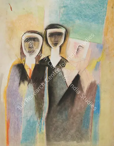 Vinod Rai Patel (Artist), Untitled (Two Figures), Painting