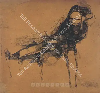 Ganesh Pyne (Artist), The Insect, 1965, Painting