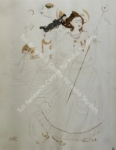 M.A.R. Chughtai (Artist), Shiva - Parvati, Painting