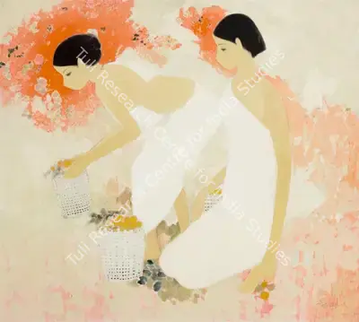 N.S. Bendre (Artist), Untitled (Women Picking Fruit), 1973, Painting