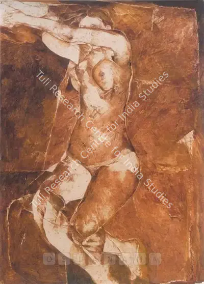 Jamil Naqsh (Artist), Reclining Nude, 1991, Painting