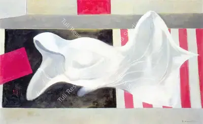 B.C. Sanyal (Artist), Shrouded Woman-Variation VIII, 1974, Painting