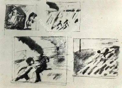 Satyajit Ray (Artist), From the Series of Wash Drawing by Ray serving as Screenplay for Pather Panchali, 1995, Drawing