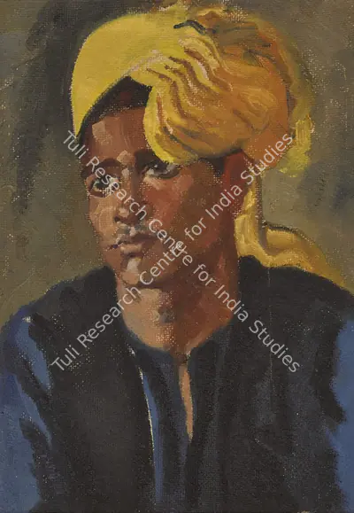 B.C.&nbsp;Sanyal (Artist), Untitled (Young Man), 1955, Painting