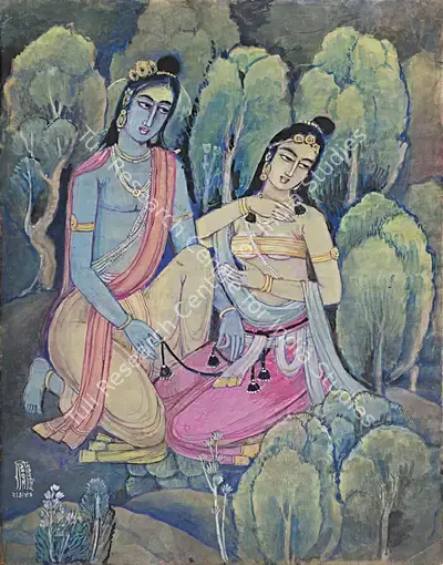 Ramgopal Vijaiwargiya (Artist), Untitled (Radha Krishna), 1994, Painting