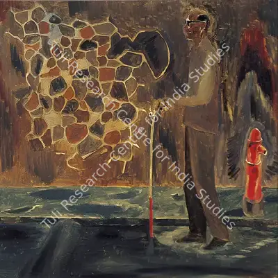Atul Dodiya (Artist), Blind Man, 1985, Painting