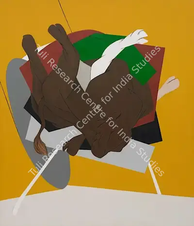 Tyeb Mehta (Artist), Untitled (Bull on Rickshaw), 1999, Painting
