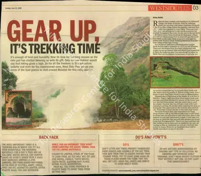 Ateeq Shaikh (Reporter), Gear up, It's Trekking Time, 2006, Newspaper Clipping