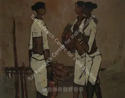 B. Prabha (Artist), Untitled (Three Women), 1962, Painting