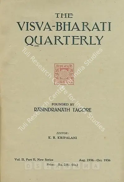 K.R. Kripalani (Editor), Visva-Bharati Quarterly, 1936, Journal