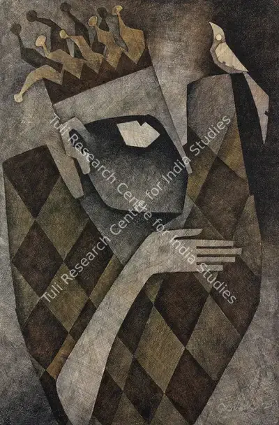 Ashok Bhowmick (Artist), The Thinker, 2021, Painting