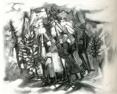 Laxman Pai (Artist), Festival, 1968, Painting