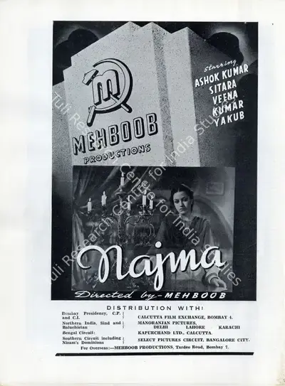 Mehboob (Director), Najma, 1943, Advertisement