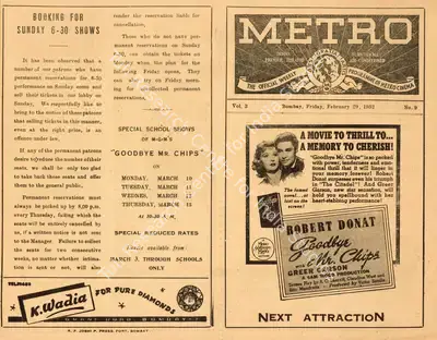 Sam Wood (Director), Goodbye Mr. Chips, 1939, Handbill