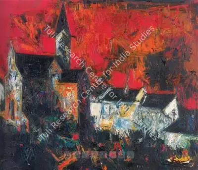 Raza, S.H. (Artist). Untitled. Oil on canvas, 1957 | Painting | FineArts | 00576086