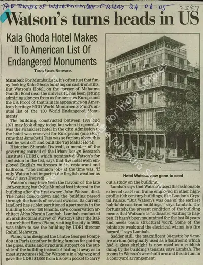 Watson's Turns Heads in US, 2005, Newspaper Clipping