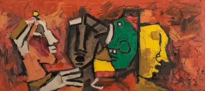 M.F. Husain (Artist), Untitled, 1960, Painting