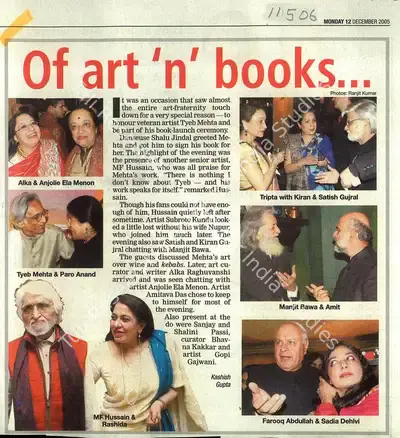 Ranjit Kumar (Photographer), Of Art 'N' Book…, 2005, Newspaper clipping