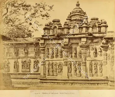 Andrew Charles Brisbane Neill (Photographer), Temple at Belloor. Nachyar Temple in the Court, 1856, Antiquarian Photograph
