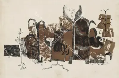 V.S. Gaitonde (Artist), Garden, 1958, Painting