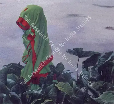 Bikash Bhattacharjee (Artist), Kala Bati, 1985, Painting
