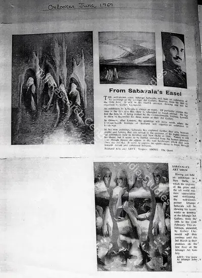 From Sabavala's easel, 1969, Newspaper Clipping