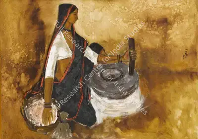 B. Prabha (Artist), Untitled (Village Woman), 1962, Painting