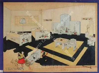 M.F. Husain (Artist), Bambi And Other Stories, 1945, Painting