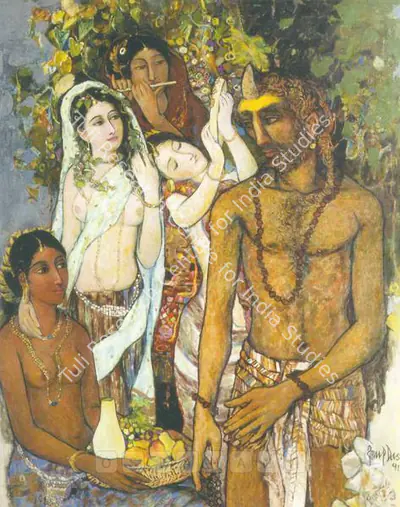 Arup Das (Artist), Seduce Of Rishasringa, 1991, Painting