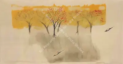 J. Swaminathan (Artist), Untitled (Bird, Tree and Mountain Series), 1980, Painting