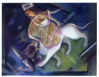 Vinod Dave (Artist), Bakasur Vadh - 3, 1996, Painting