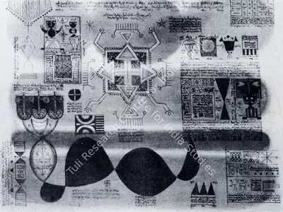 K.C.S. Paniker (Artist), Words and Symbols, 1967, Painting