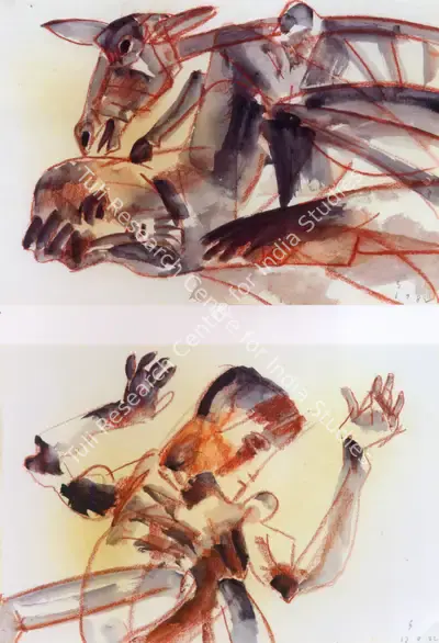 Somnath Hore (Artist), Untitled, 1982, Painting