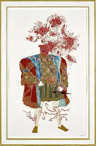 Shaw, Raqib (Artist). Henry VIII. Acrylic, glitter, enamel, rhinestones & mixed media on paper, 2006 | Painting | FineArts | 00416240