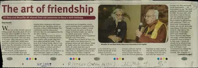 Divya Kaushik (Reporter), The Art of Friendship, 2008, Newspaper Clipping