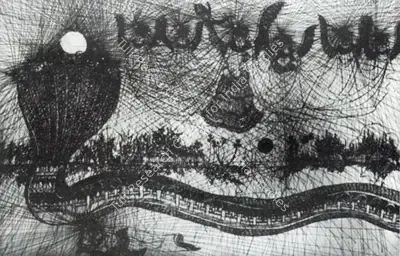 K. Ramanujam (Artist), Serpent, Drawing